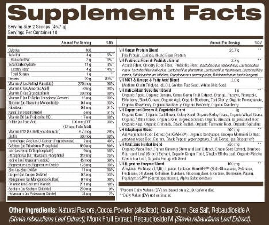 (2 pack) One Superfood Protein, 20g Plant Protein, Chocolate, 10 Servings