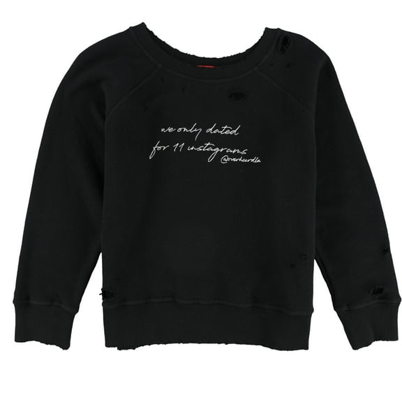 n:philanthropy Womens Instagram Sweatshirt, Black, Small
