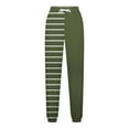 thumbnail image 5 of CLOISE Women Sweatpants Baggy Joggers Lounge Pull on High Waisted Elastic Bottom Pants Army Green Gym Elastic Waist Drawstring Striped Sweatpants with Pockets Fashion Fall Long Pants 2XL, 5 of 5