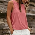 thumbnail image 2 of Xijirk Women's Crew Neck Sleeveless Tank Top Loose Fit Solid Casual Basic Tee Breathable Everyday Summer Vest,3XL, 2 of 7