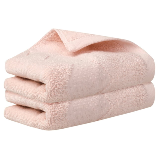 Toallas de mano de algodón REGALWOVEN de 2 piezas, gruesas y cómodas, toallas altamente absorbentes para baño, viaje, rosa 14" x 30"