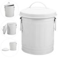thumbnail image 4 of Table Garbage Bucket Metal Trash Can Table Waste Bin with Lid Small Flower Pot, 4 of 8
