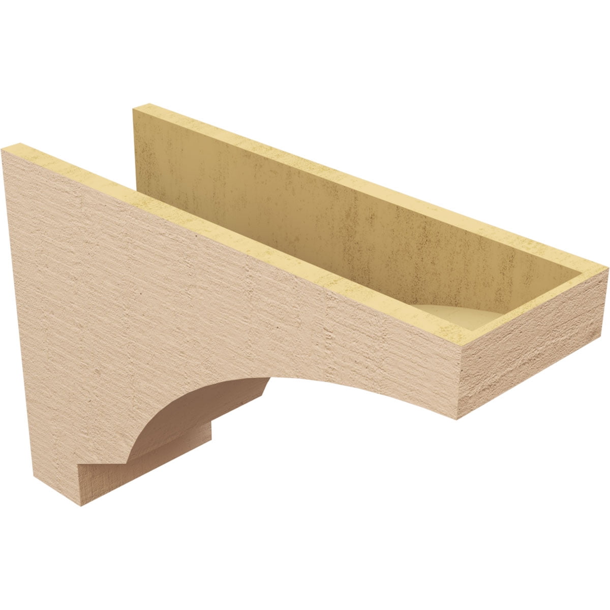 8"W x 24"D x 16"H Classic Moab Rough Cedar Woodgrain TimberThane Corbel, Primed Tan