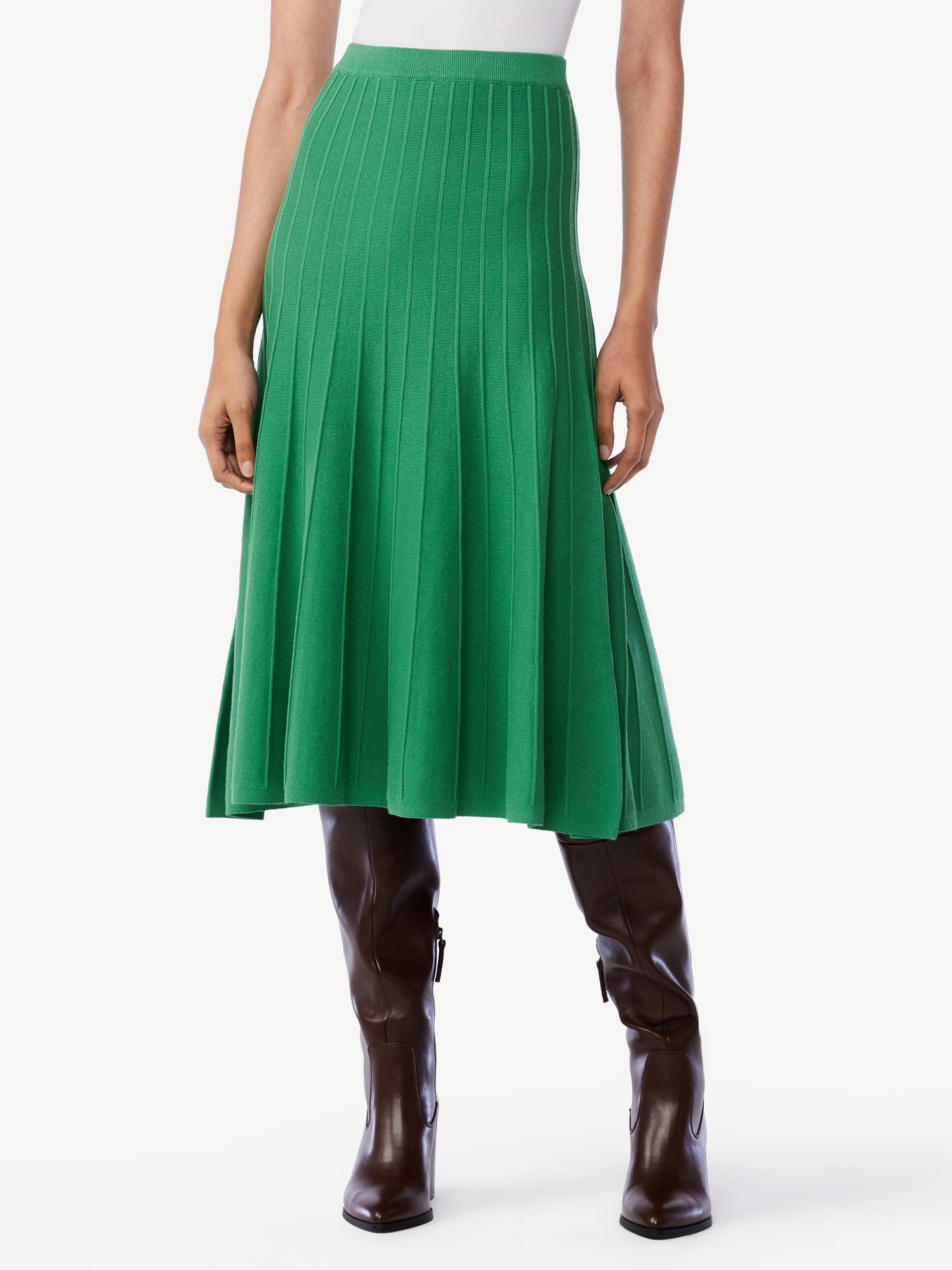 Green Knit Midi Skirt lupon.gov.ph
