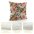 thumbnail image 4 of Floral Pillow Sham, Victorian Style Image of Rose Flowers with Leaves and Little Sparrow Birds, Decorative Standard Queen Size Printed Pillowcase Champagne Multicolor, 4 of 5