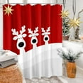 thumbnail image 2 of Christmas Elk Shower Curtain, Merry Christmas Reindeer Shower Curtains for Bathroom, Winter Farmhouse Bathroom Home Decor, Cute Winter Holiday New Year Decor 72X72 Waterproof Fabric with Hooks, 2 of 6