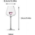 thumbnail image 4 of MANMAOHE 17oz Crystal Red Wine Glasses Set of 2 Romantic Heart Shaped Wine Glasses Creative Cocktail Drinking Glasses Unique Wine Goblet Clear Glass Cups for Wedding Valentine Partys(500ml), 4 of 8