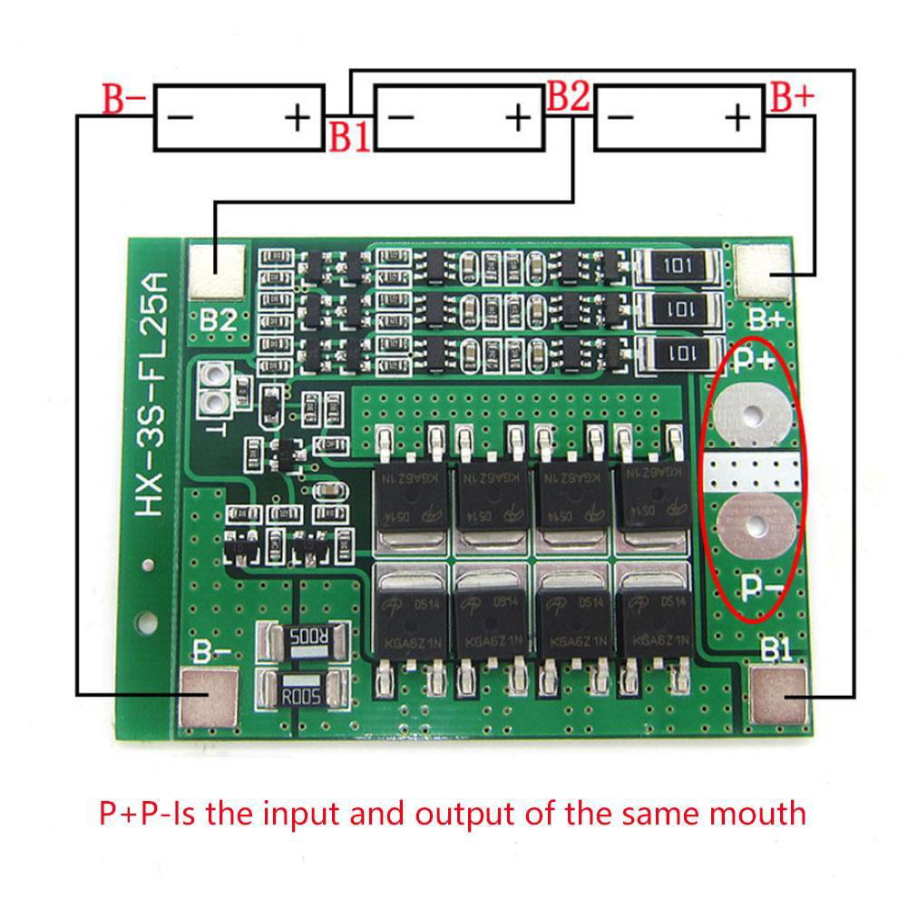 Details about   US 3S 12V 186-50 Li-ion Lithium Battery 25A BMS PCB Protection Board Balances