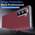 thumbnail image 7 of Samsung Galaxy Z Fold 5 Phone Case, Protective Cover with Color Variety, Smooth Grip, Soft and Sleek Design, Snug Fit, Hard PC&PU Leather,Shockproof Phone Cover,with port protection,Red, 7 of 7