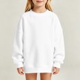 thumbnail image 4 of Ruyang Youth Girls Oversized Sweatshirt Drop Shoulder Crewneck Kids Long Sleeve Pullover Soft Polyester Casual Basic Tops, 4 of 9