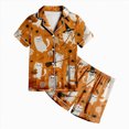 thumbnail image 4 of KPOPLK Girls Halloween Sleepwear Set 2-13Y 2Pcs Pumpkin Print Short Sleeve Button Down Shirt with Shorts Jammies,Size 4-5 Years, 4 of 5