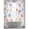 thumbnail image 5 of Watercolor Blue Pink Flowers Sheer Curtains 108 Inch Long 2 Panels, Spring Leaves Light Filtering Rod Pocket Semi Sheer Curtains, Sheer Voile Drapes for Living Room Bedroom, 52"x108", 5 of 5