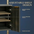 thumbnail image 5 of OAKHAM 5 Tier Ladder Bookshelf with Fluted Cabinet, Wall Mounted Bookcases with Open Display Shelf, Midnight Oak, 5 of 9