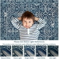 thumbnail image 7 of GlowSol 2' x 3' Moroccan Trellis Area Rug Vintage Floor Mat Low Pile Non-Shedding Rug Floral Rugs for Entryway Front Door Kitchen, Navy Blue, 7 of 7