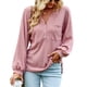 thumbnail image 1 of Camiseta holgada de punto con cuello en V para mujer Otoño Invierno Color sólido para vacaciones de ocio, 1 of 6