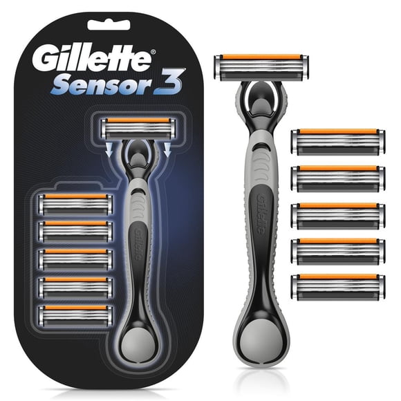 Rastrillo Gillette Sensor3, 1 Mango + 6 Repuestos para Rasurar al Ras