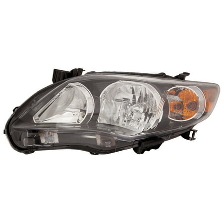 KAI New CAPA Certified Standard Replacement Driver Side Headlight Assembly, Fits 2011-2013 Toyota Corolla Sedan