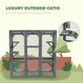 thumbnail image 4 of PawHut Catio avec 6 Plateformes, Toit Weatherproo, Enclos Extérieur pour Chat - Gris, 4 of 9