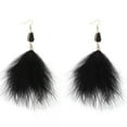 thumbnail image 2 of K-KED Women Ostrich Feather Earrings Long Tassel Dangle Drop Earrings Delicate Jewelry Bohemian-White, 2 of 8