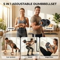 thumbnail image 4 of Hiaso 33lbs Adjustable Dumbbells Set, 5-in-1 Free Weights with Connector, Home Gym Barbell & Kettlebell, Multi-Function Fitness Equipment with Push Up Stand & Weight Plates for Men Women, 4 of 9