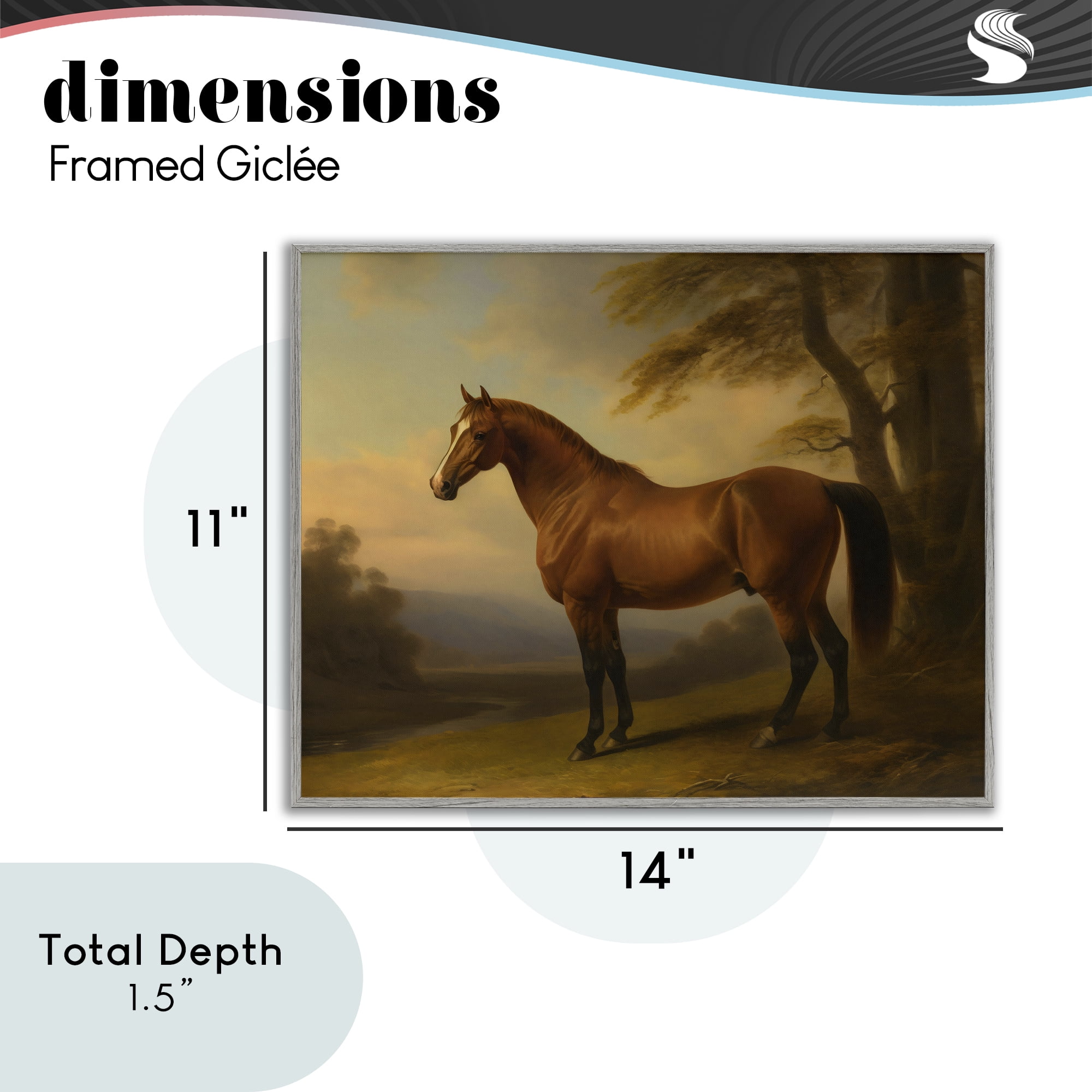 Stupell Industries Vintage Chestnut Horse Gray Framed Giclee Art, design by Creative Studio