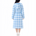 thumbnail image 4 of Aezemi Women Winter Hoodie Long Robes Plaid Fashion Thick Fleece Quick Dry Shower Bathrobe with Pockets Long Sleeve Tie Front Mid-Length Home Sleepwear Pajamas, 4 of 8