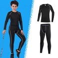 thumbnail image 1 of Chándales de Fitness para adolescentes, ropa interior cálida para jóvenes, pantalón, Top ajustado, ropa deportiva de compresión para correr, baloncesto qym unisex, 1 of 2