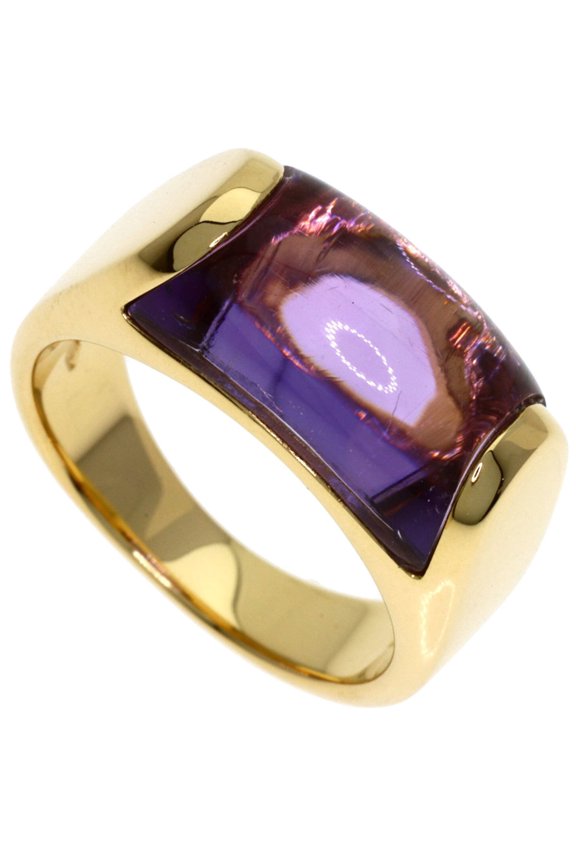 Pre-Owned BVLGARI Tronchetto Amethyst Ring, 18K Yellow Gold, Women's