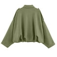 thumbnail image 4 of Hueook Barn Jackets for Women's Casual Sleeve Zipper Loose Suede Textured Coat Long Sleeve Hoodless Casual Coat/Jacket Green XL, 4 of 8