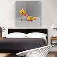 thumbnail image 2 of ARTCANVAS Yellow Modern High Heels Shoe Stiletto Flower Pattern Canvas Art Print - Size: 36" x 36" (0.75" Deep), 2 of 9