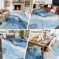 thumbnail image 5 of Large Area Rugs for Living Room Bedroom, Blue Marble 5'x8' Rug Washable Carpet Runner Indoor Outdoor, Summer Ocean Wave Blue Ombre Non Slip Floor Mats Rug for Kitchen, Bathroom, 5 of 8