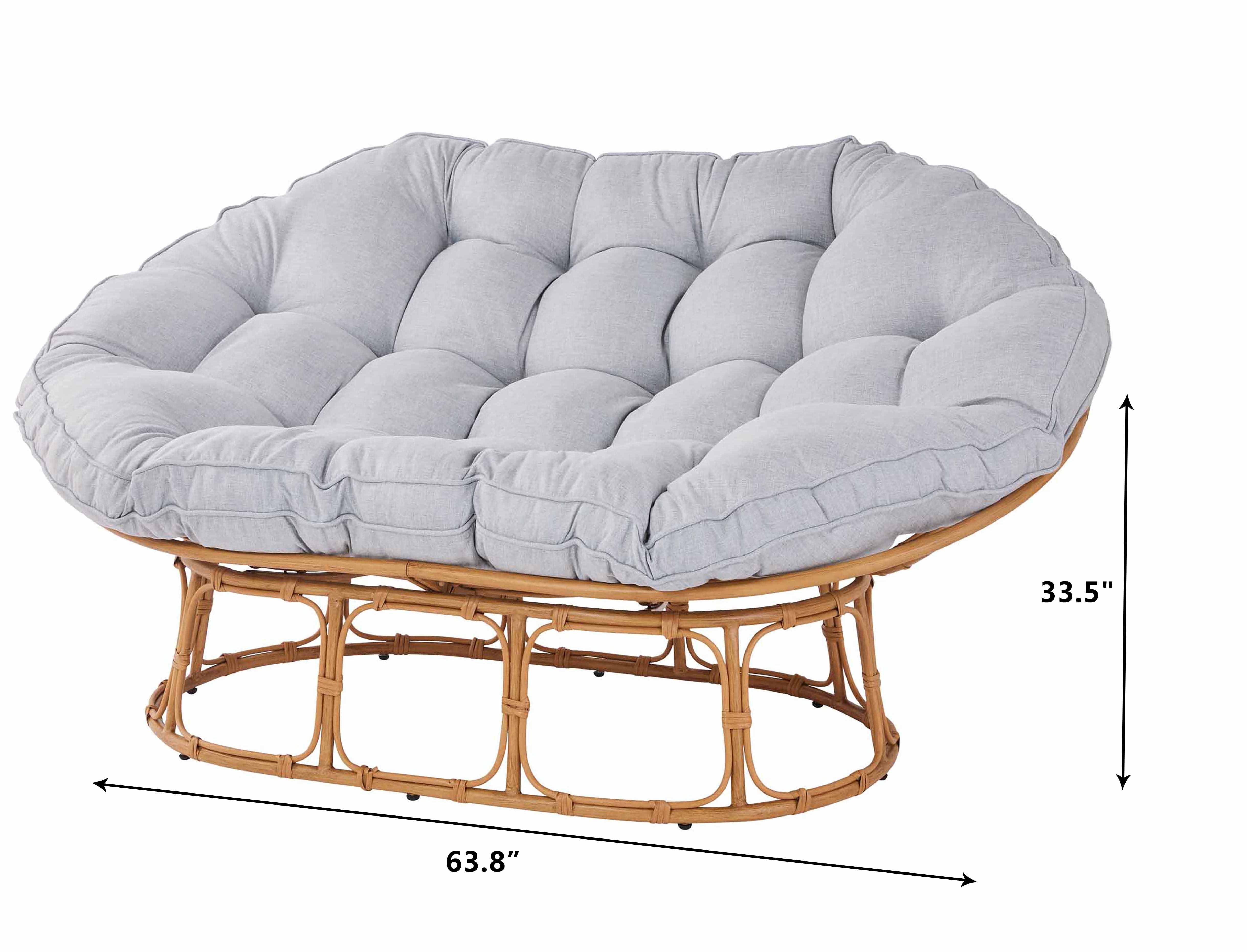 Better Homes & Gardens Double Papasan Chair, Grey Linen
