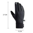 thumbnail image 3 of Dyfzdhu Winter Mens Ski Gloves Zipper Touchscreen Windproof Warm Waterproof Cycling Sports Fleece Lined Gloves Grey, 3 of 7
