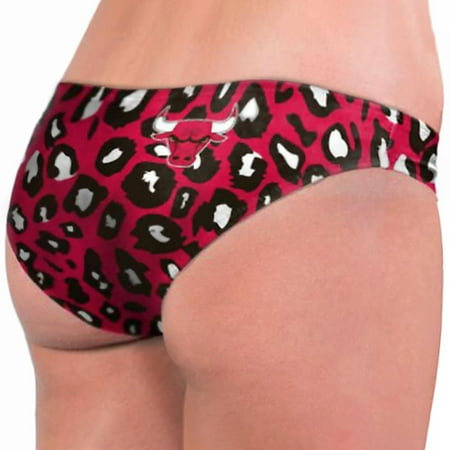 Miss Fanatic Chicago Bulls Women's Leopard Print Bikini Bottoms - Red/Black