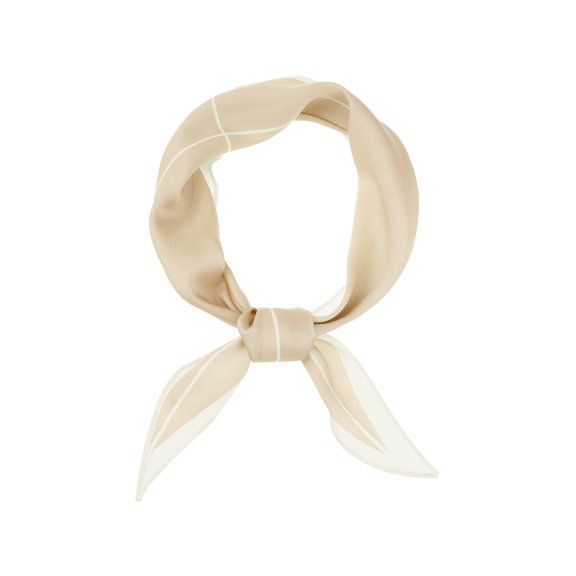 INSPIRE CHIC Mujeres Bufanda de Seda Rayada Simple con Color Contrastante, Pa?uelo para la Cabeza, Bufandas para el Cuello, Albaricoque 115x35cm/45.3x13.8 pulgadas (LxW)