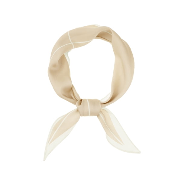 INSPIRE CHIC Mujeres Bufanda de Seda Rayada Simple con Color Contrastante, Pa?uelo para la Cabeza, Bufandas para el Cuello, Albaricoque 115x35cm/45.3x13.8 pulgadas (LxW)