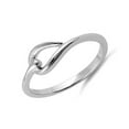 thumbnail image 2 of 925 Sterling Silver Platinum Plated Simple Leaf Knot Women Mother's Day Gift Ring, 2 of 4