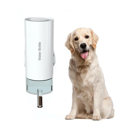 

Fovien Water Bottle Hanging No Drip Water Bottle with Automatically Feeding Water for Dog Cat Dog White 700ml