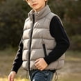 thumbnail image 5 of StSilkitty Boys Girls Puffer Vest Zip up Sleeveless Stand Collar Jacket Coat Fall Winter Warm Outerwear with Pockets, 5 of 9