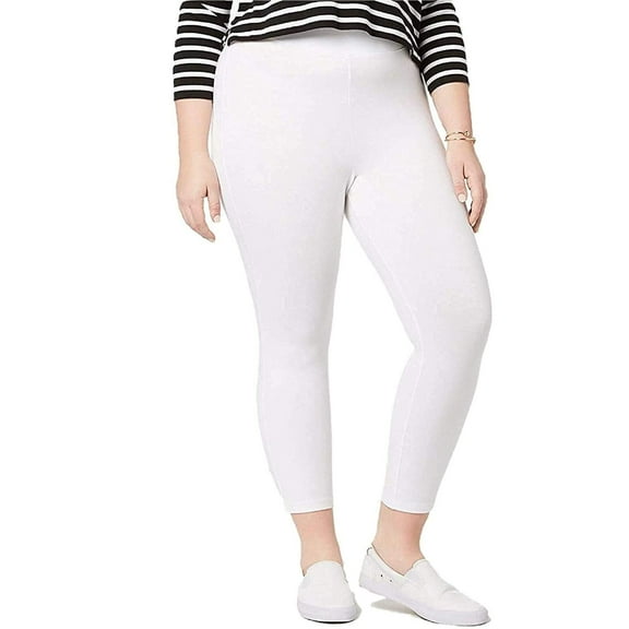 Hue Women's Plus Capri Leggings (White, 1X)