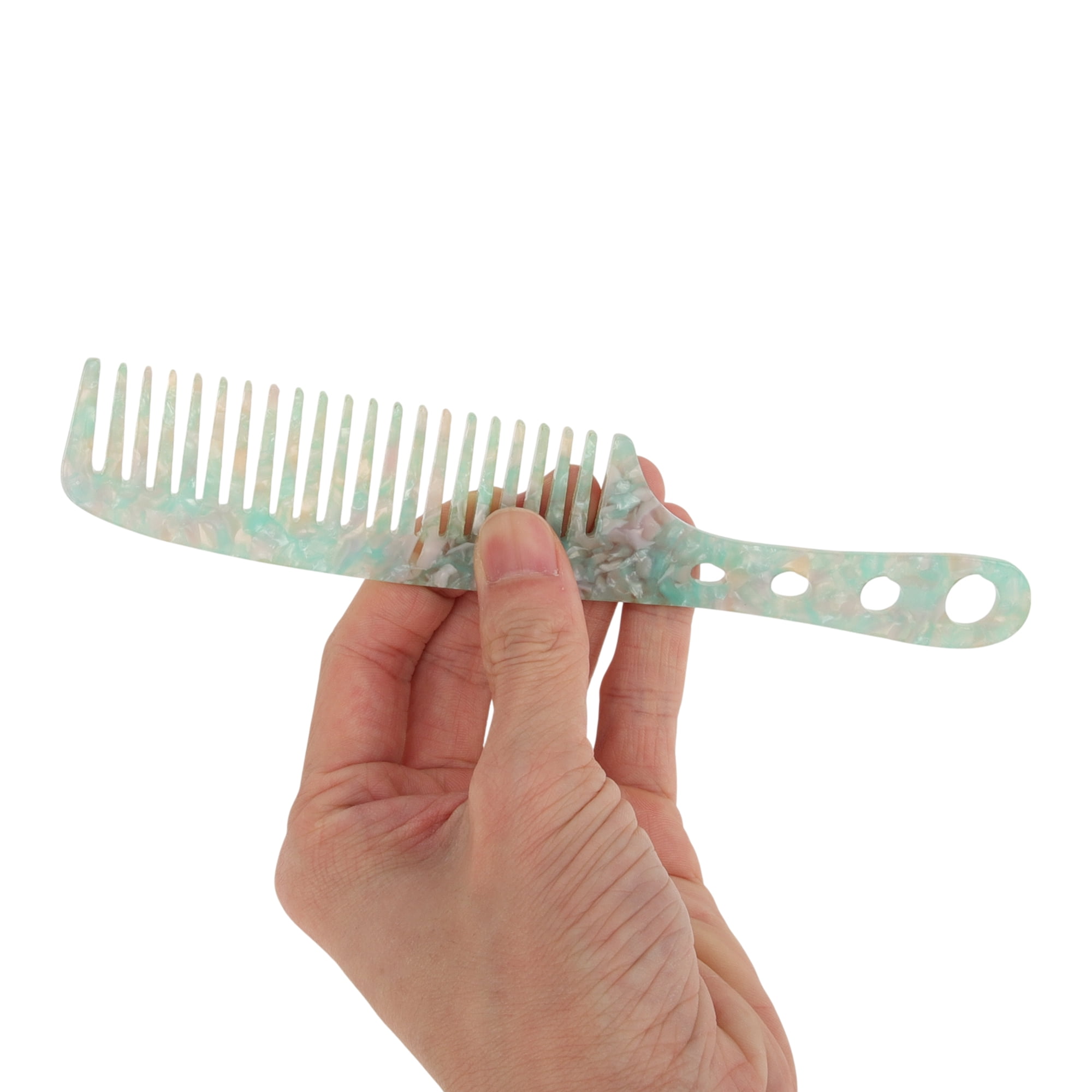 Unique Bargains 1 Pc Lightweight Long Handle Hair Comb for All Hair Types Light Green