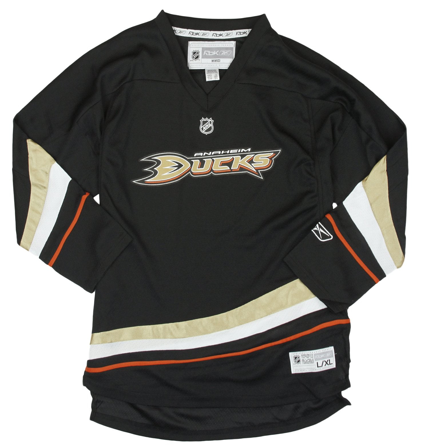Reebok NHL Hockey Youth Boys Anaheim Ducks Replica Jersey, Black by