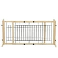 thumbnail image 3 of Pefilos 70" Wide Freestanding Pet Dog Gate for Dogs, 40"-70" Adjustable Wood Dog Fence, Beige, 3 of 15