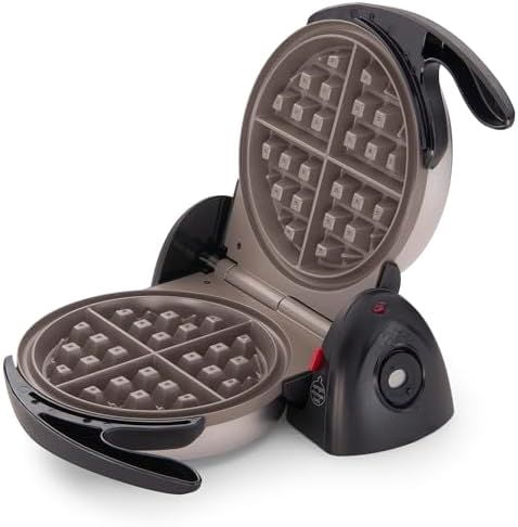 03510 Ceramic FlipSide Belgian Waffle Maker, Nonstick, Cool Touch Handles, Black