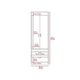 thumbnail image 6 of Xukmct 2 Doors Clothes Storage Cabinet with 2 Drawer and Hanging Rod, Wood Armoire for Living Room, Bedroom, Light Gray, 6 of 6