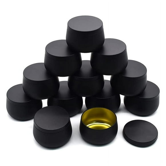 4 Oz Candle Tin, 12Pcs Candle Containers for Making Candles, Empty Candle Tins with Lids in Bulk, Candle Jars Black