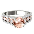 thumbnail image 2 of Engagement Rings for Women 1.34 Carat Halo Two Tone Morganite and Diamond Engagement Ring Crafted 4-prong 14k Solid White Gold, 2 of 5