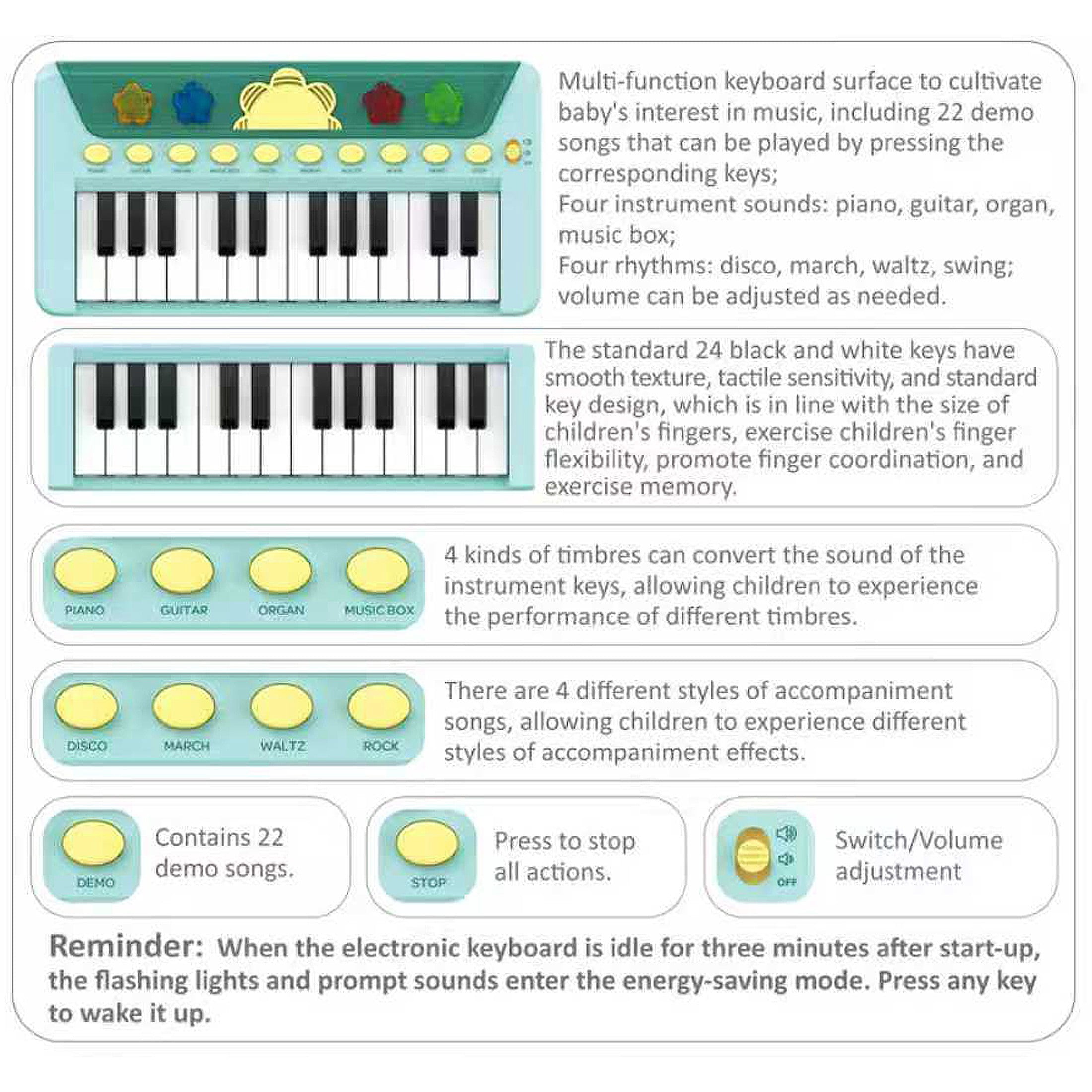 Musical Learning Activity Table for Toddlers, 2-in-1 Electronic Piano Keyboard & Drawing Board, Foldable Educational Toy Play Center
