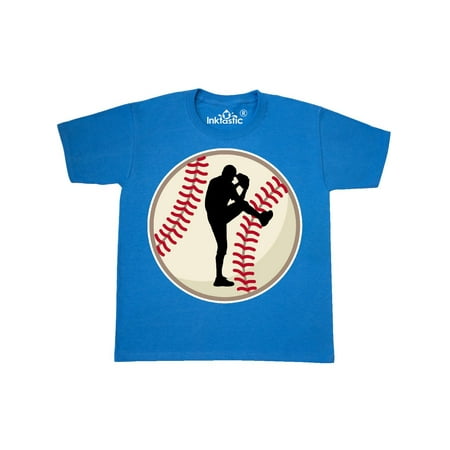 Baseball Pitcher Silhouette Youth T-Shirt