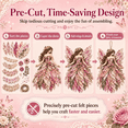 thumbnail image 5 of Ktlvex Premium Fairy Patchwork DIY Kit Pre-Cut Felt Flower Fairies Patchwork Sewing Kit Beginner Handmade Layered Fabric Craft Decor（Yellow）, 5 of 9
